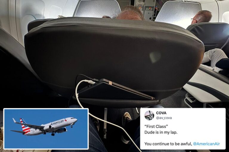 American Airlines passengers rage over first-class seat that reclines too much: 'On my lap'

