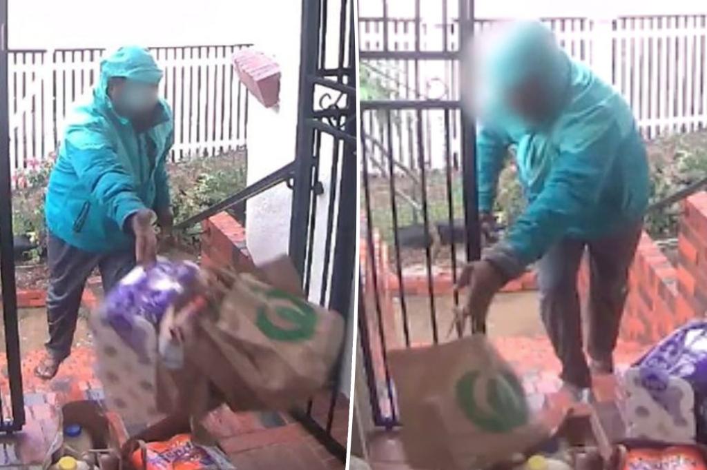 Security Camera Catches Delivery Driver Dumping Grocery Bags: 'Hiring Ex-Luggage Workers'